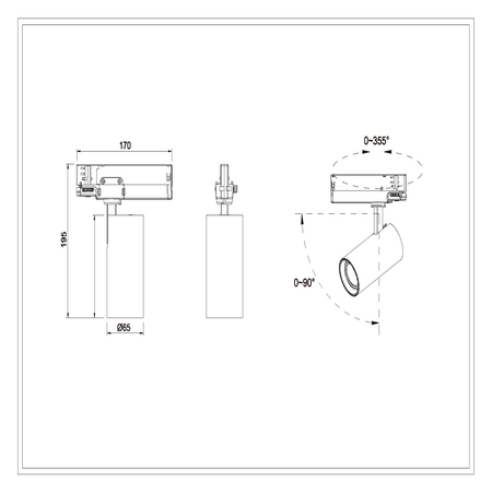 15w Track Light Tri Color Single Phase Black