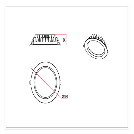 30w COB Downlight Black Tri Color