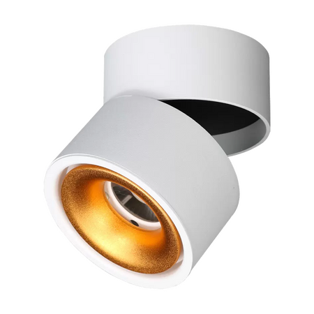 Round Surface Mount White+Gold Tri Color 12w