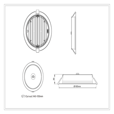 15w PIR Sensor Downlight Non Dimmable