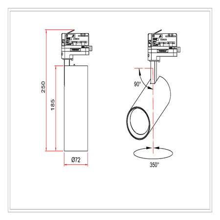 30w CRI90 Three Circuit Black Tri Color