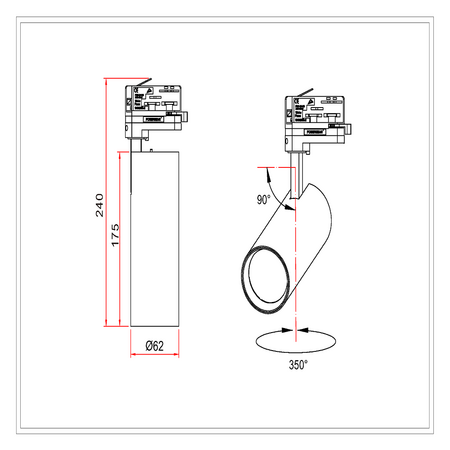 15w Track Light 5 CCT Changeable Gold