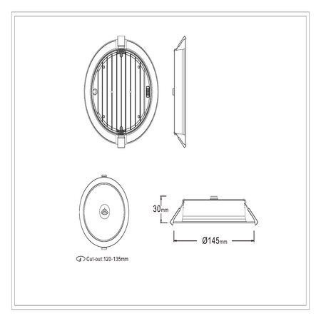 12w PIR Sensor Downlight Non Dimmable