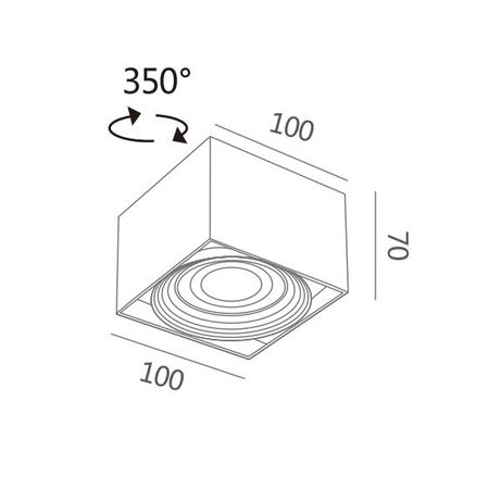 Surface Mount Square DL White Tri Color 10w