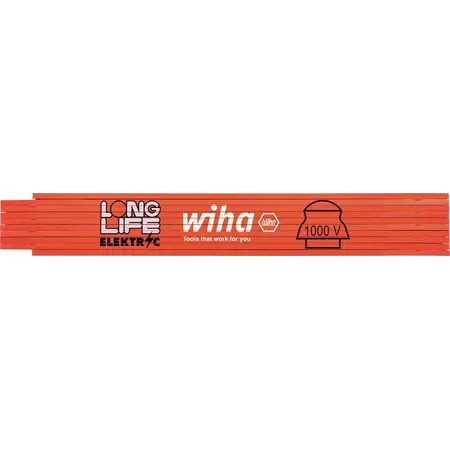 Electrician's Longlife® folding ruler, 2 m orange | 15 mm