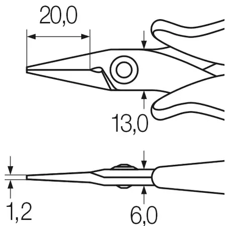 Electronic needle nose pliers 135 mm | -
