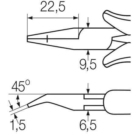 Professional ESD needle nose pliers 120 mm | -