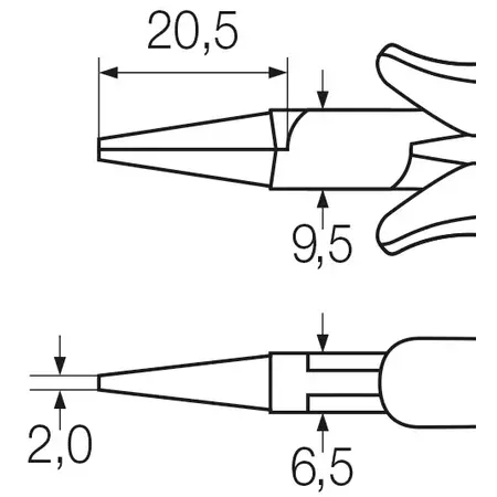 Professional ESD round-nose pliers 120 mm | -