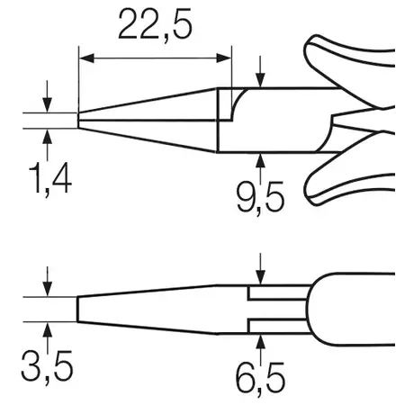 Professional ESD flat-nose pliers 120 mm | -