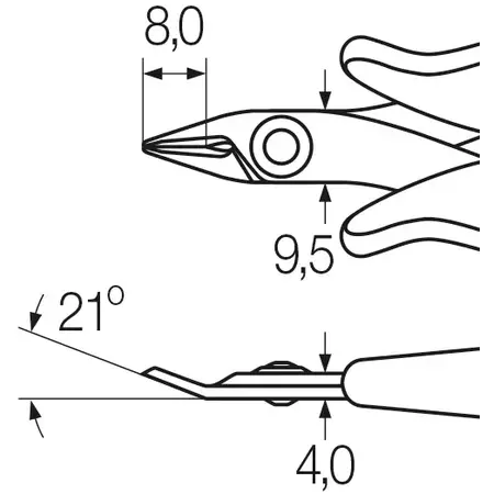 Electronic diagonal cutters Yes | 128 mm | 5 1/8"