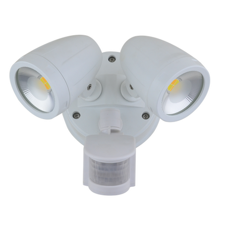 Twin Spotlight with Sensor - White