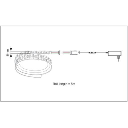5m LED Strip - 3000K (incl 12V Driver)