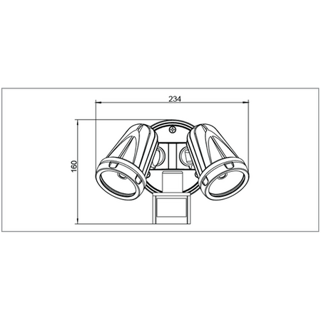 Premium Twin Spotlight with Sensor - Black