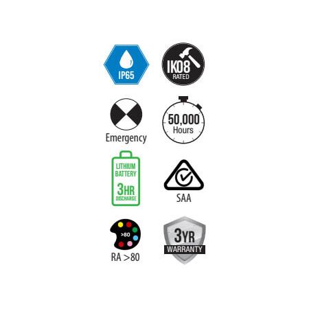 Twin Spot Emergency Light with Self Testing