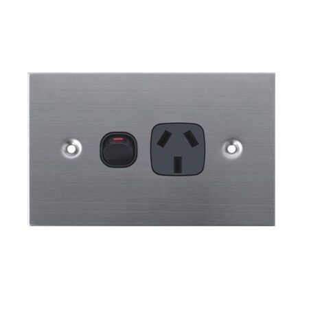 GPO1/SS/BLK - 316 Stainless Steel Single GPO Black