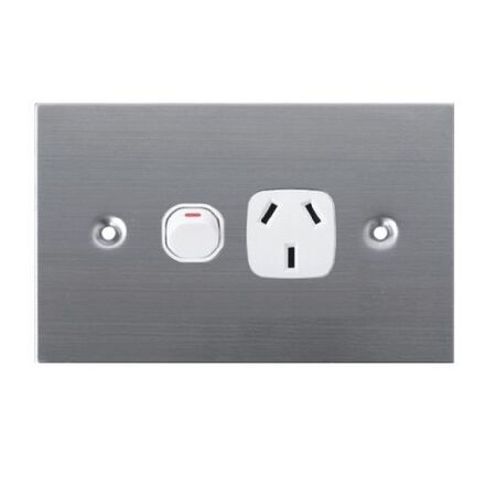 GPO1/SS/WH - 316 Stainless Steel Single GPO White
