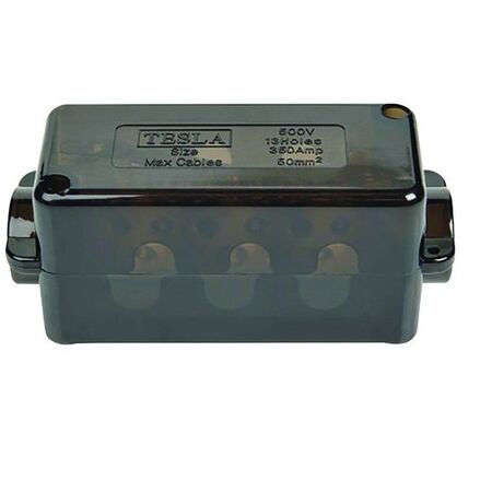 L350/7 - 7 Hole 350A Neutral Link - Black