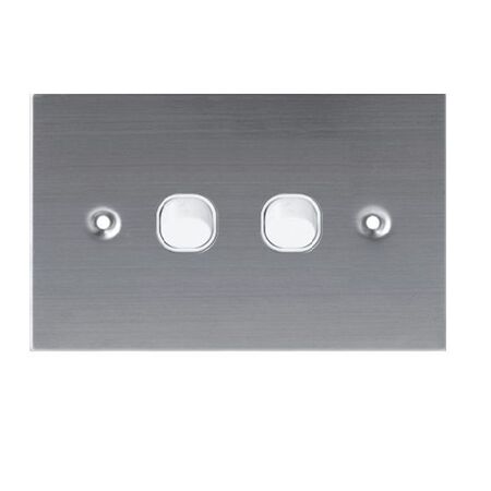 SW2/SS/WH - 316 Stainless Steel 2 Gang 16 Amp Switch