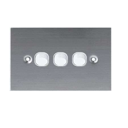 SW3/SS/WH - 316 Stainless Steel 3 Gang 16 Amp Switch