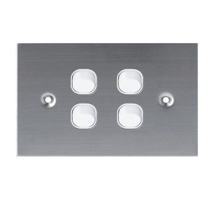 SW4/SS/WH - 316 Stainless Steel 4 Gang 16 Amp Switch