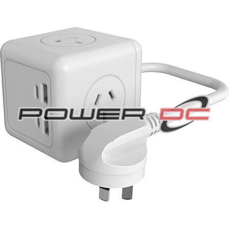ULTRACHARGE POWER CUBE 3 SOCKET 4 USB - WHITE