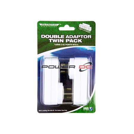 ULTRACHARGE DOUBLE ADAPTOR TWIN LEFT & RIGHT ULTRACHARGE DOUBLE ADAPTOR TWIN LEFT & RIGHT