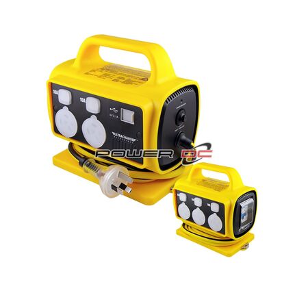 ULTRACHARGE 10A RCD SAFETY POWER BLOCK W/ USB x 2 PORTS