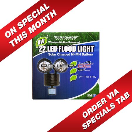 ULTRACHARGE WIRELESS MOTION SENSOR 8W 22 LED OUTDOOR LIGHT