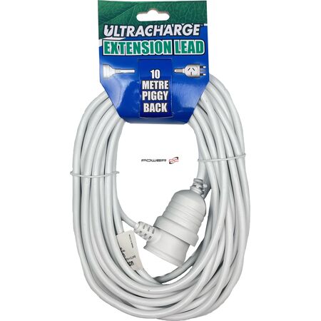 ULTRACHARGE 10M EXTENSION LEAD WITH PIGGY BACK PLUG