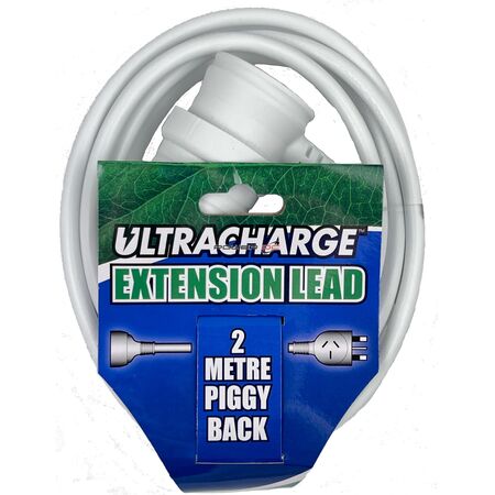 ULTRACHARGE 2M EXTENSION LEAD WITH PIGGY BACK PLUG
