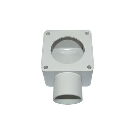 Draw Box Square with Hole PVC 40mm Grey