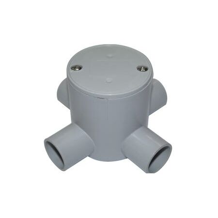 Junction Box Deep 4 Way Entry PVC 25mm Grey