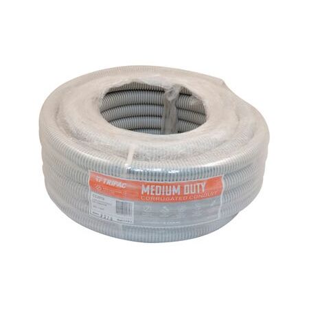 Tripac Medium Duty PVC Corrugated Conduit Grey 20mm X 10m