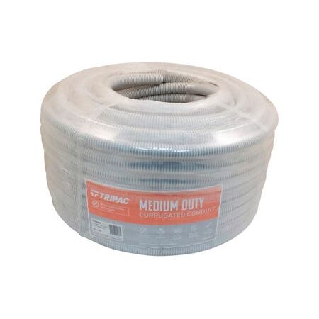 Tripac Medium Duty PVC Corrugated Conduit Grey 20mm X 50m