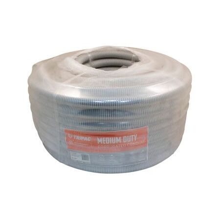 Tripac Medium Duty PVC Corrugated Conduit Grey 25mm X 50m