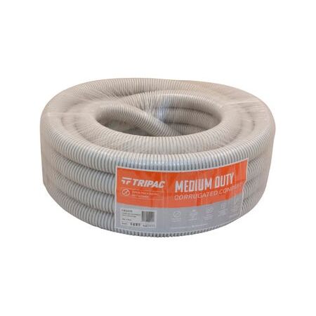 Tripac Medium Duty PVC Corrugated Conduit Grey 32mm X 10m