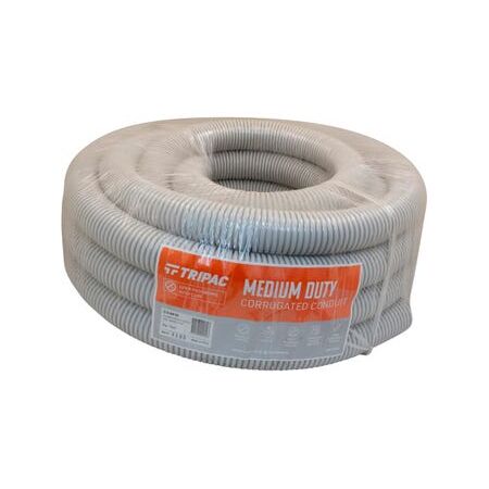 Tripac Medium Duty PVC Corrugated Conduit Grey 40mm X 10m