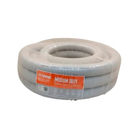 Tripac Medium Duty PVC Corrugated Conduit Grey 50mm X 10m