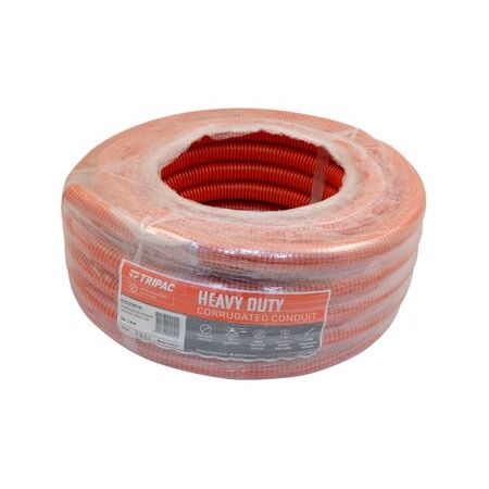 Tripac Heavy Duty PVC Corrugated Conduit Orange 20mm X 10m