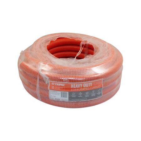 Tripac Heavy Duty PVC Corrugated Conduit Orange 25mm X 10m