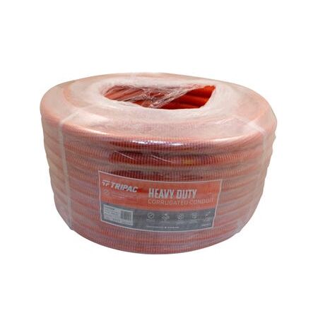 Tripac Heavy Duty PVC Corrugated Conduit Orange 25mm X 50m