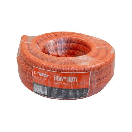 Tripac Heavy Duty PVC Corrugated Conduit Orange 32mm X 10m