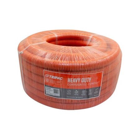Tripac Heavy Duty PVC Corrugated Conduit Orange 32mm X 25m
