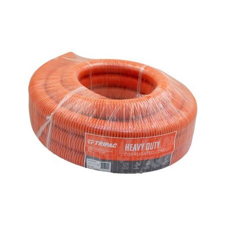 Tripac Heavy Duty PVC Corrugated Conduit Orange 40mm X 10m