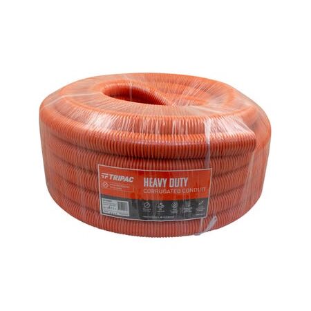 Tripac Heavy Duty PVC Corrugated Conduit Orange 40mm X 25m