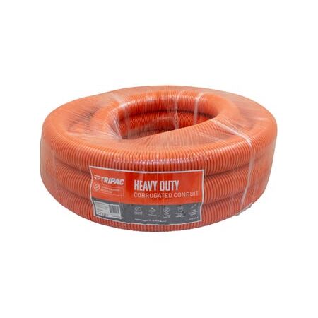 Tripac Heavy Duty PVC Corrugated Conduit Orange 50mm X 10m