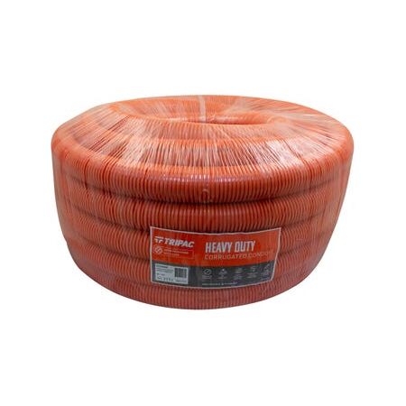 Tripac Heavy Duty PVC Corrugated Conduit Orange 50mm X 25m