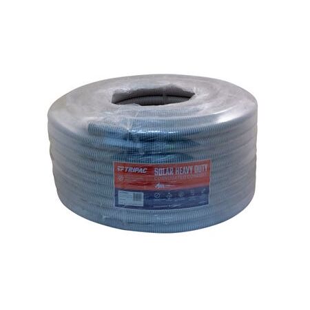 Tripac Heavy Duty PVC Solar Corrugated Conduit Grey 25mm X 50m