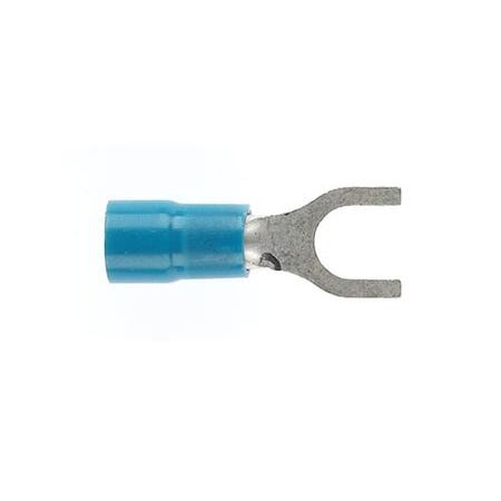PRE-INSULATED FORKED SPADE TERMINAL (1.0-2.6MM CABLE) BLUE 4MM STUD