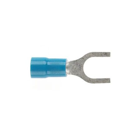 PRE-INSULATED FORKED SPADE TERMINAL (1.0-2.6MM CABLE) BLUE 5MM STUD DOUBLE GRIP